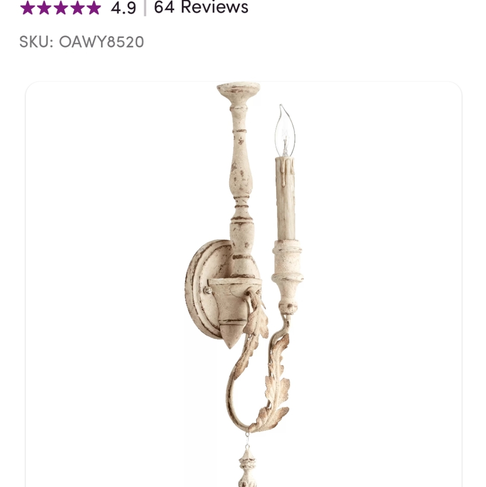 French Country Candle Sconce, Set of 2